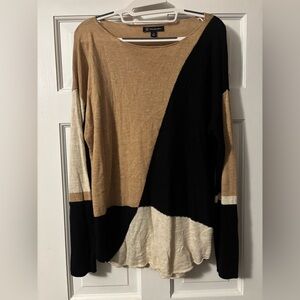 INC International Concepts Tan and Black Sweater